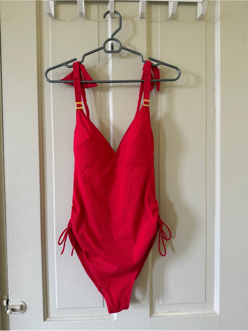 Cache Coeur Bright Red Ribbed One-Piece - M